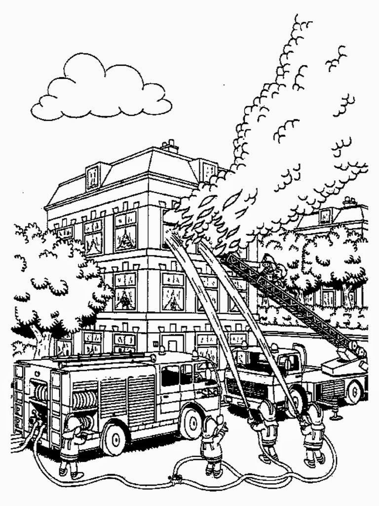 Fire Truck Coloring Page FREE Printable 10