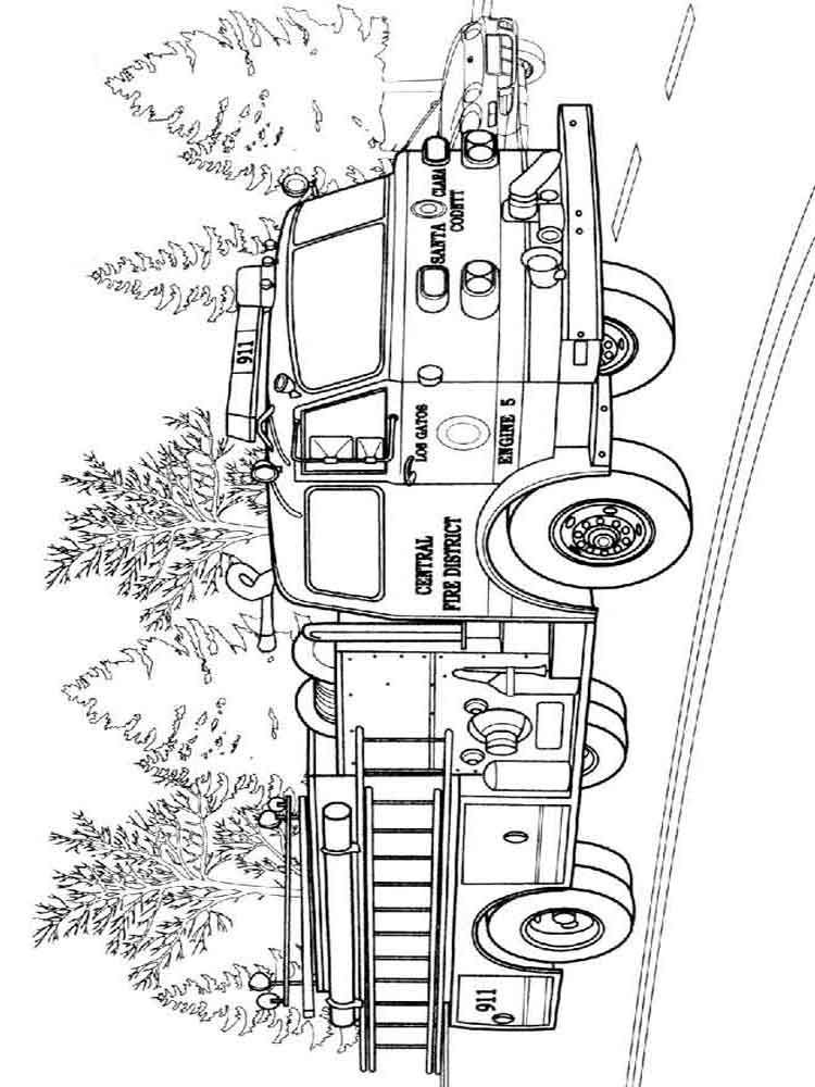 Fire Truck Coloring Page FREE Printable 108