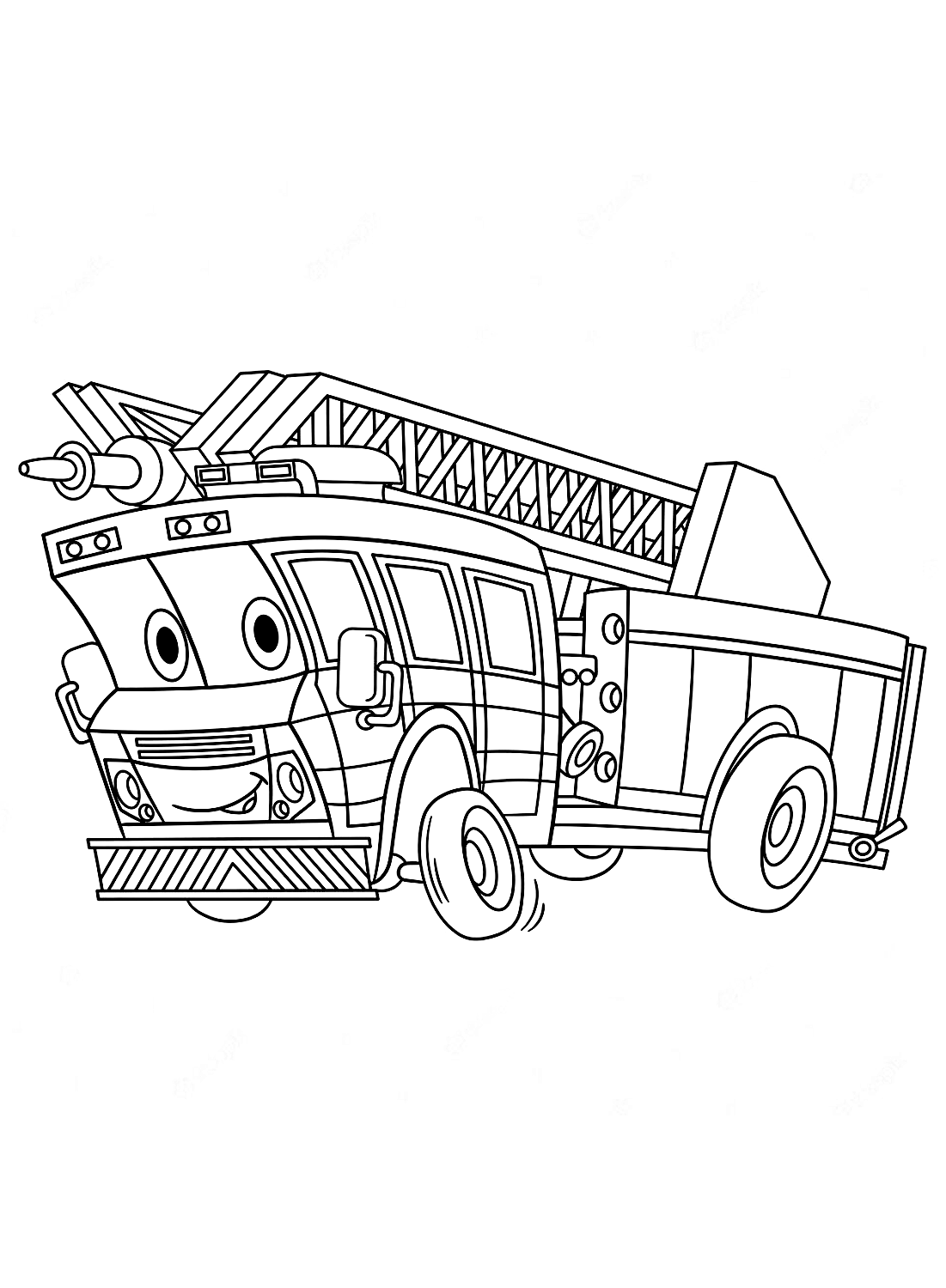 Fire Truck Coloring Page FREE Printable 116