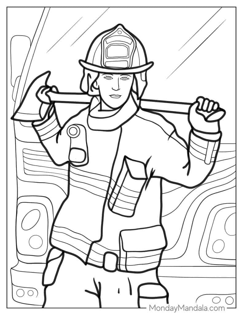 Fire Truck Coloring Page FREE Printable 121