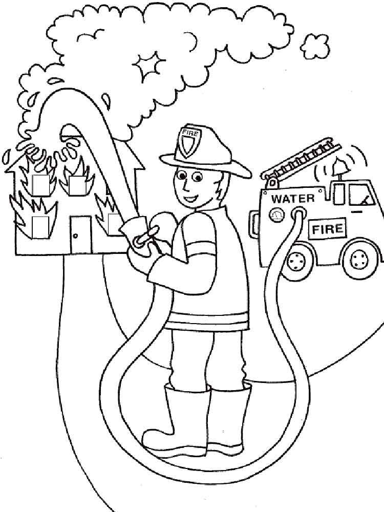 Fire Truck Coloring Page FREE Printable 123