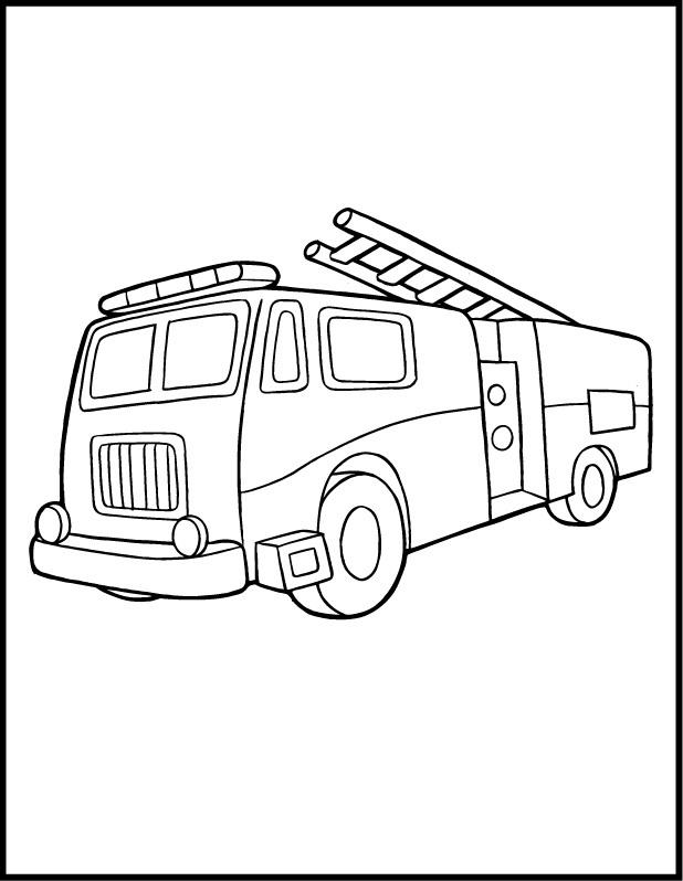 Fire Truck Coloring Page FREE Printable 125