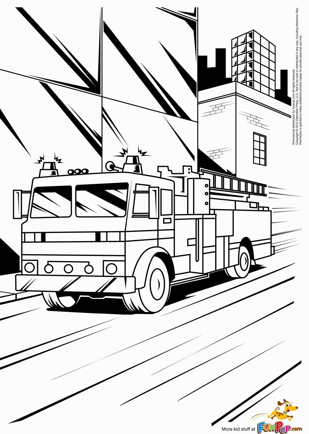 Fire Truck Coloring Page FREE Printable 129