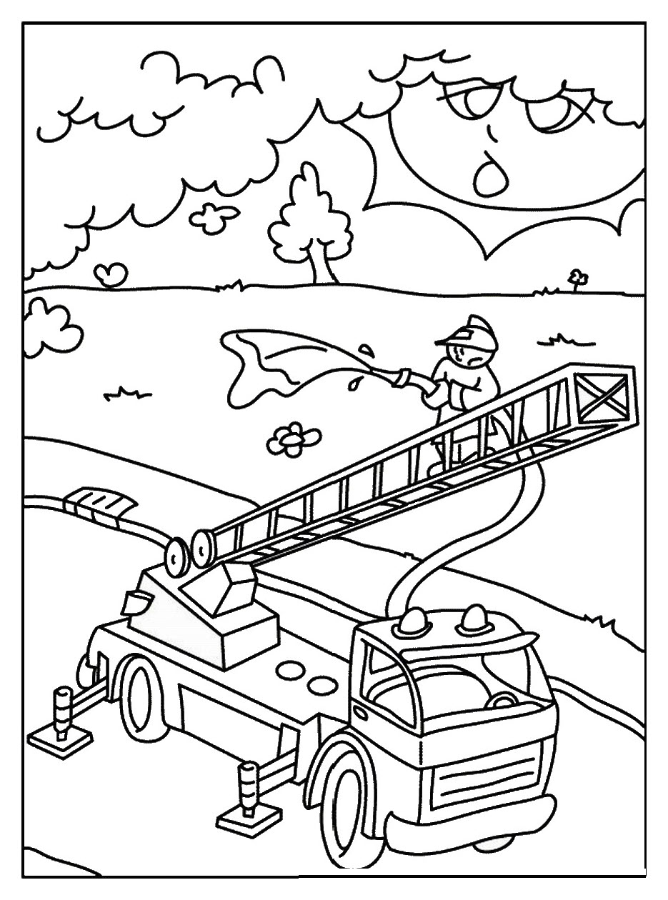 Fire Truck Coloring Page FREE Printable 149