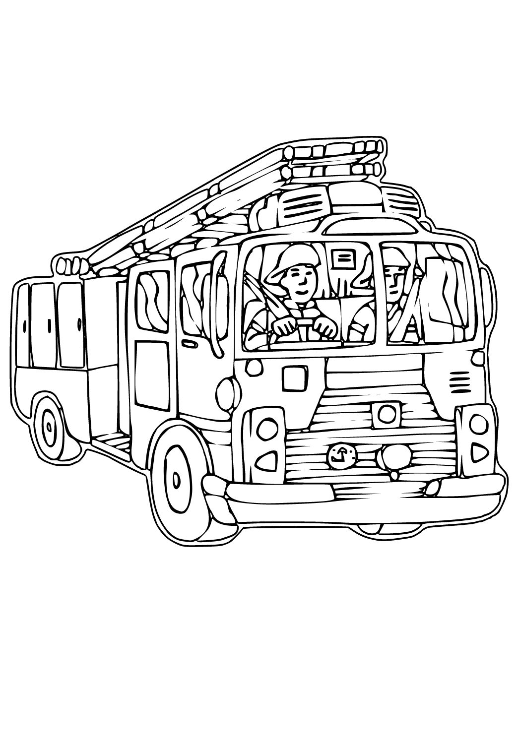 Fire Truck Coloring Page FREE Printable 36