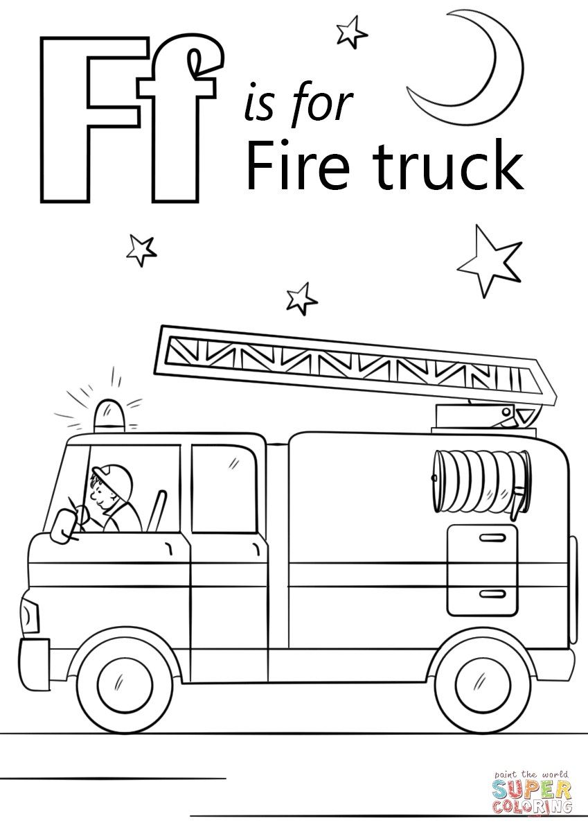 Fire Truck Coloring Page FREE Printable 4