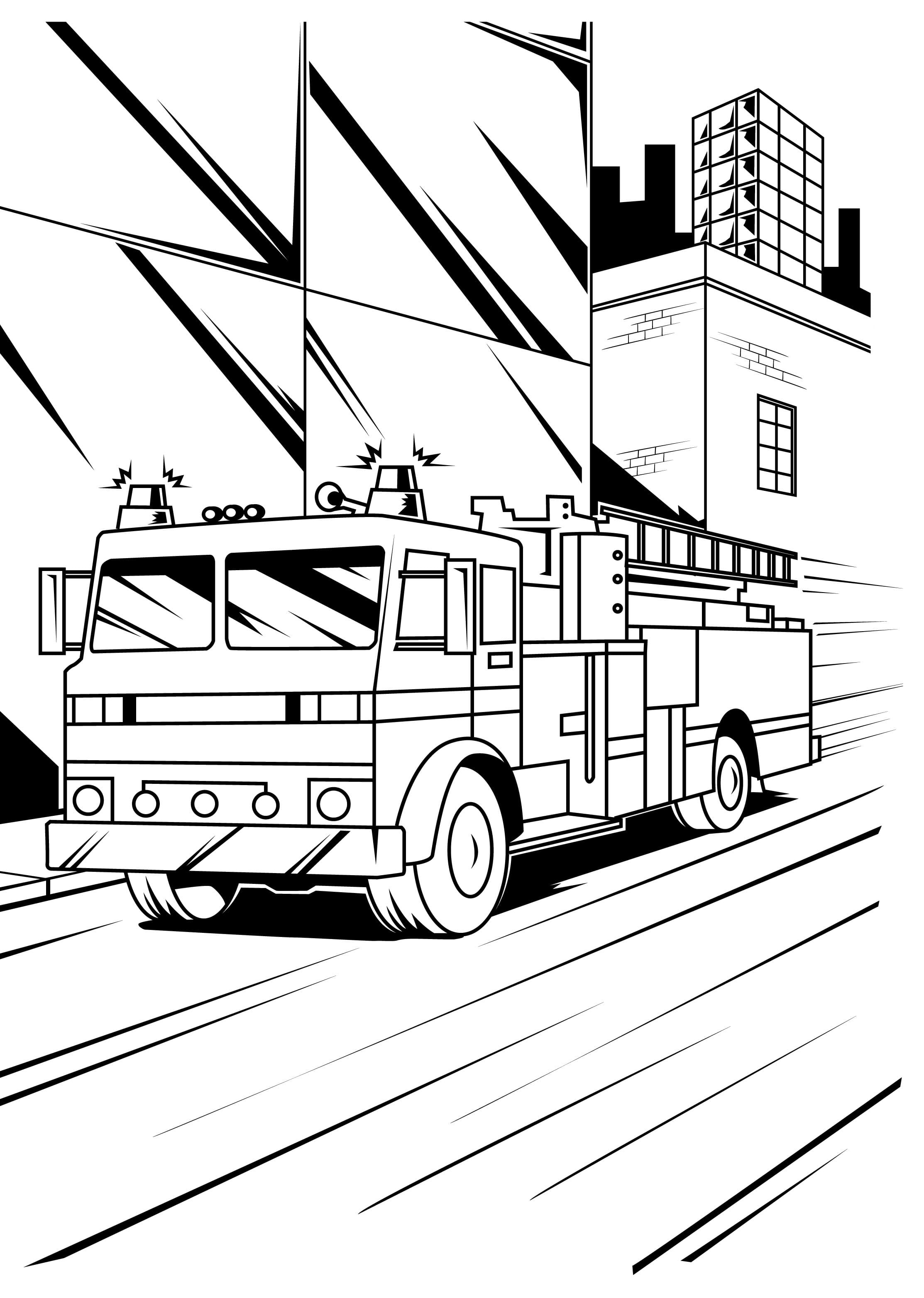 Fire Truck Coloring Page FREE Printable 42