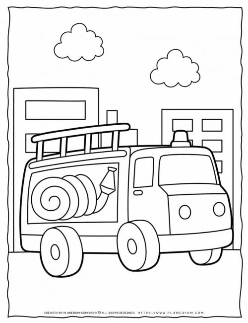 Fire Truck Coloring Page FREE Printable 45