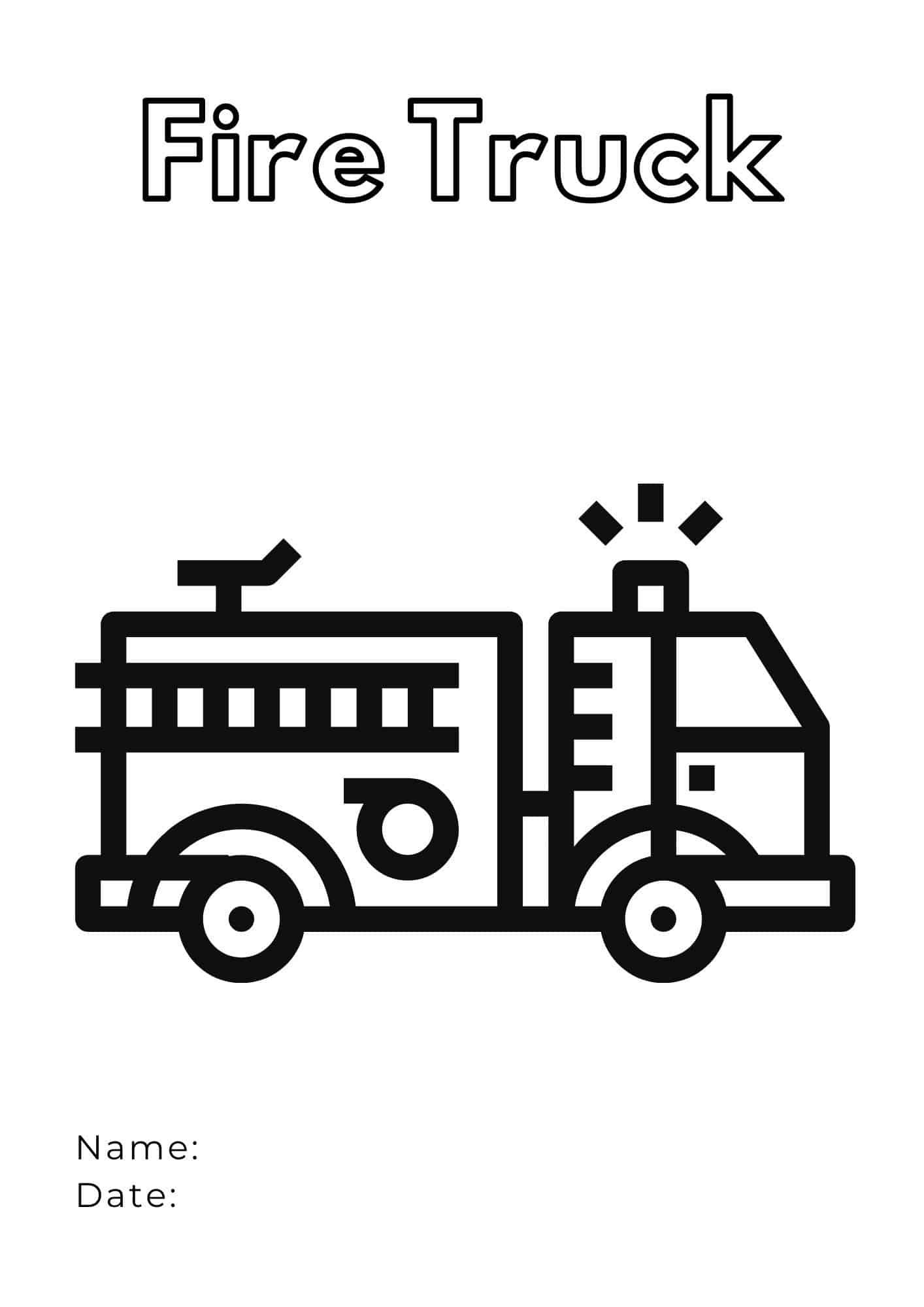 Fire Truck Coloring Page FREE Printable 54