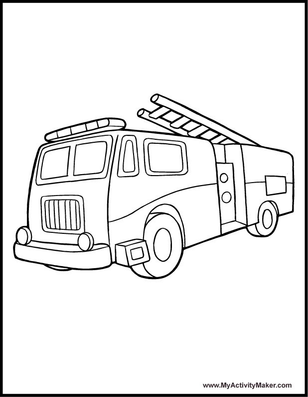 Fire Truck Coloring Page FREE Printable 62