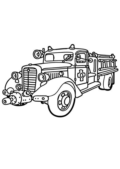 Fire Truck Coloring Page FREE Printable 84