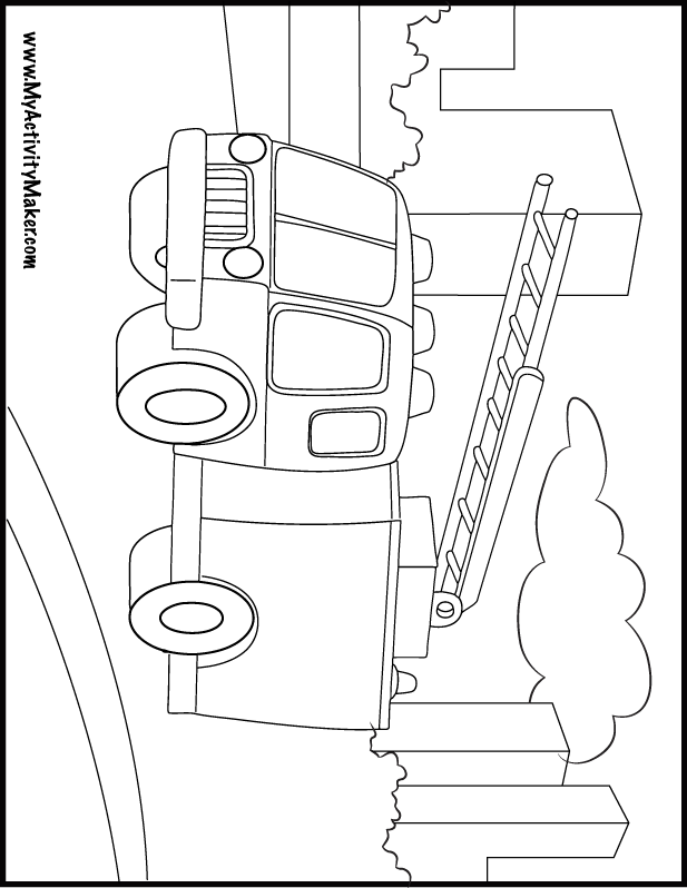 Fire Truck Coloring Page FREE Printable 91