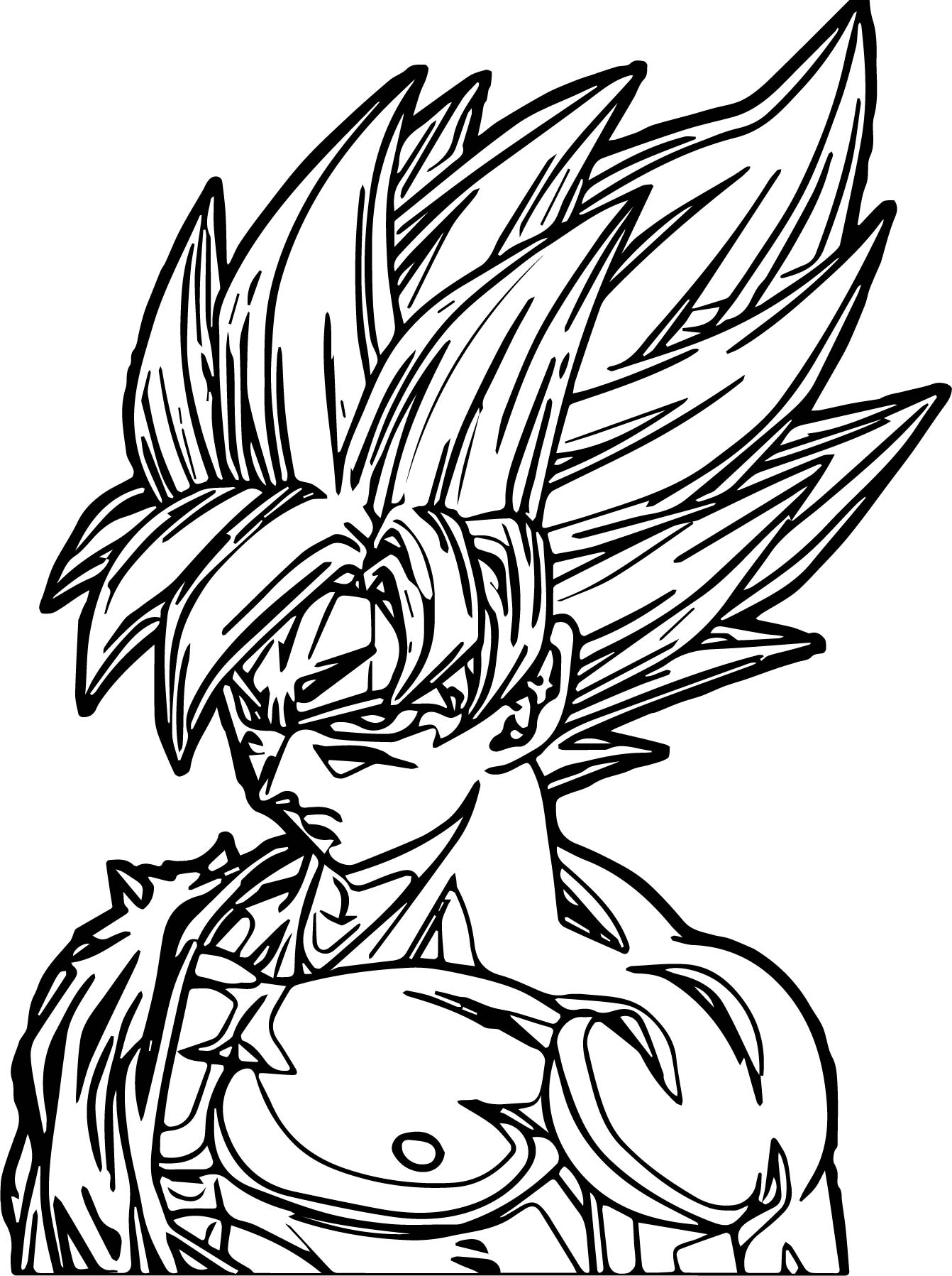 Goku Super Saiyan Coloring Pages Free Printable 102