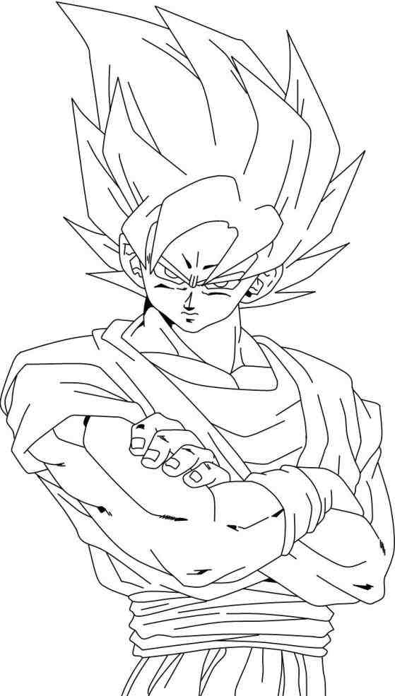 Goku Super Saiyan Coloring Pages Free Printable 103