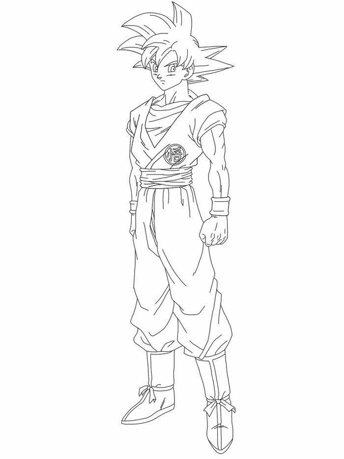 Goku Super Saiyan Coloring Pages Free Printable 104