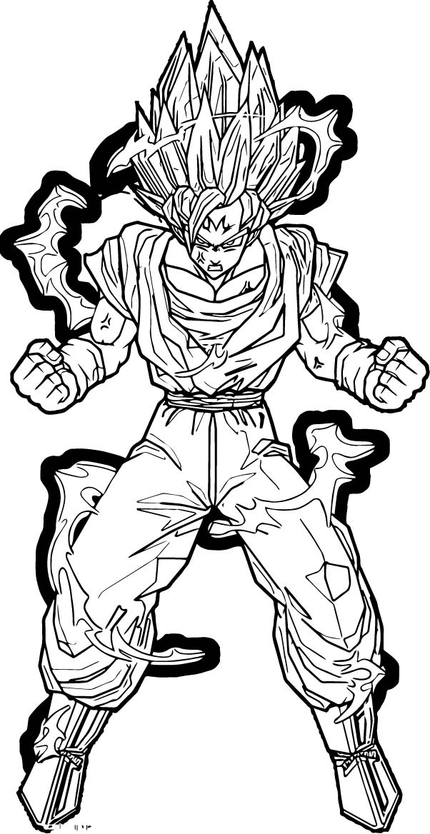 Goku Super Saiyan Coloring Pages Free Printable 105