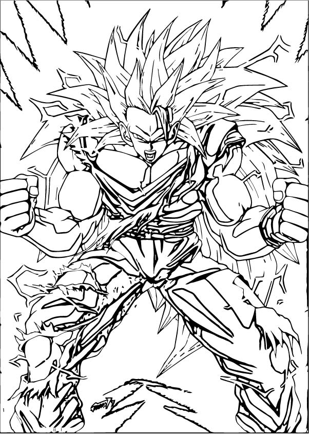 Goku Super Saiyan Coloring Pages Free Printable 108