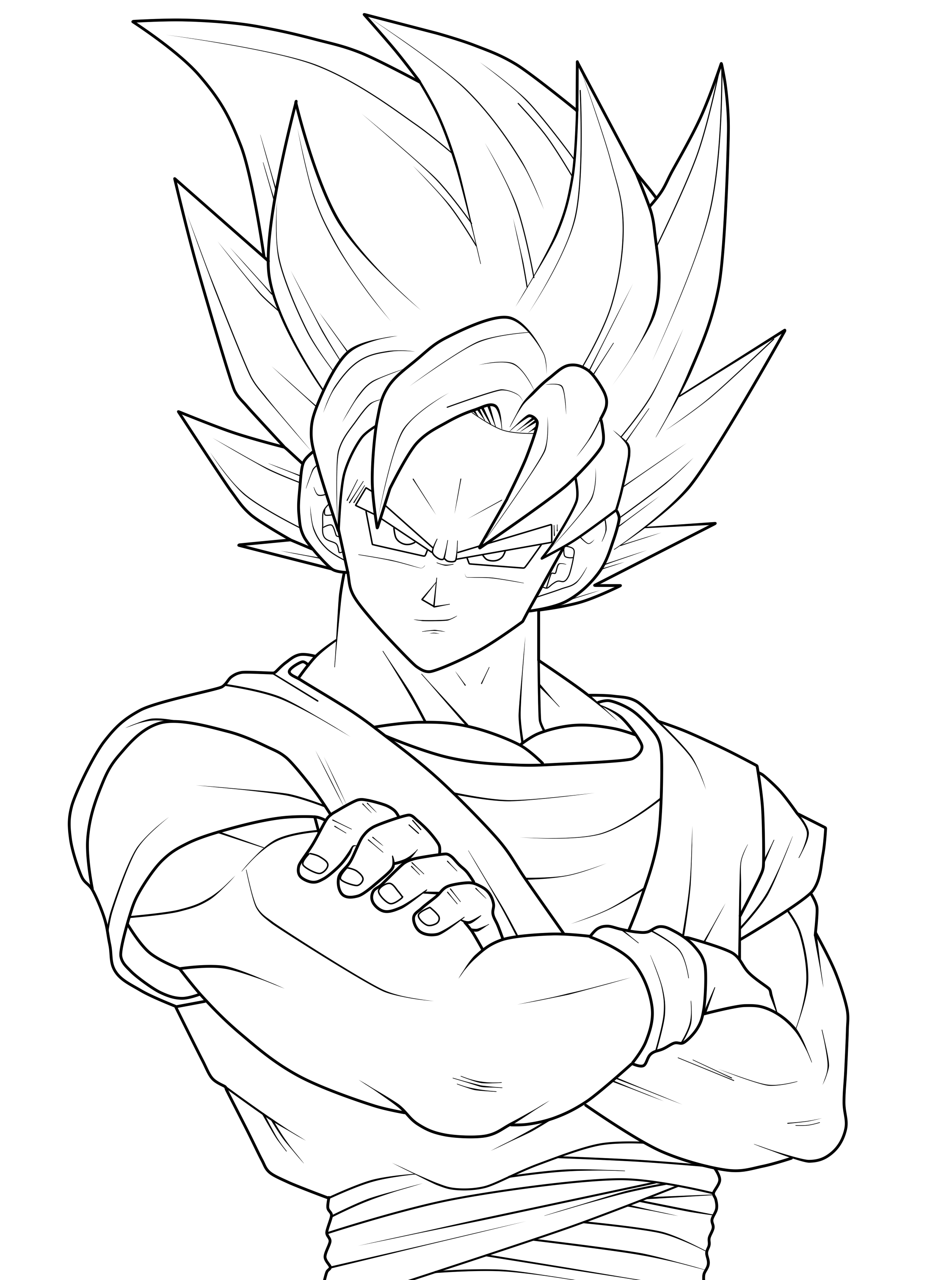 Goku Super Saiyan Coloring Pages Free Printable 112