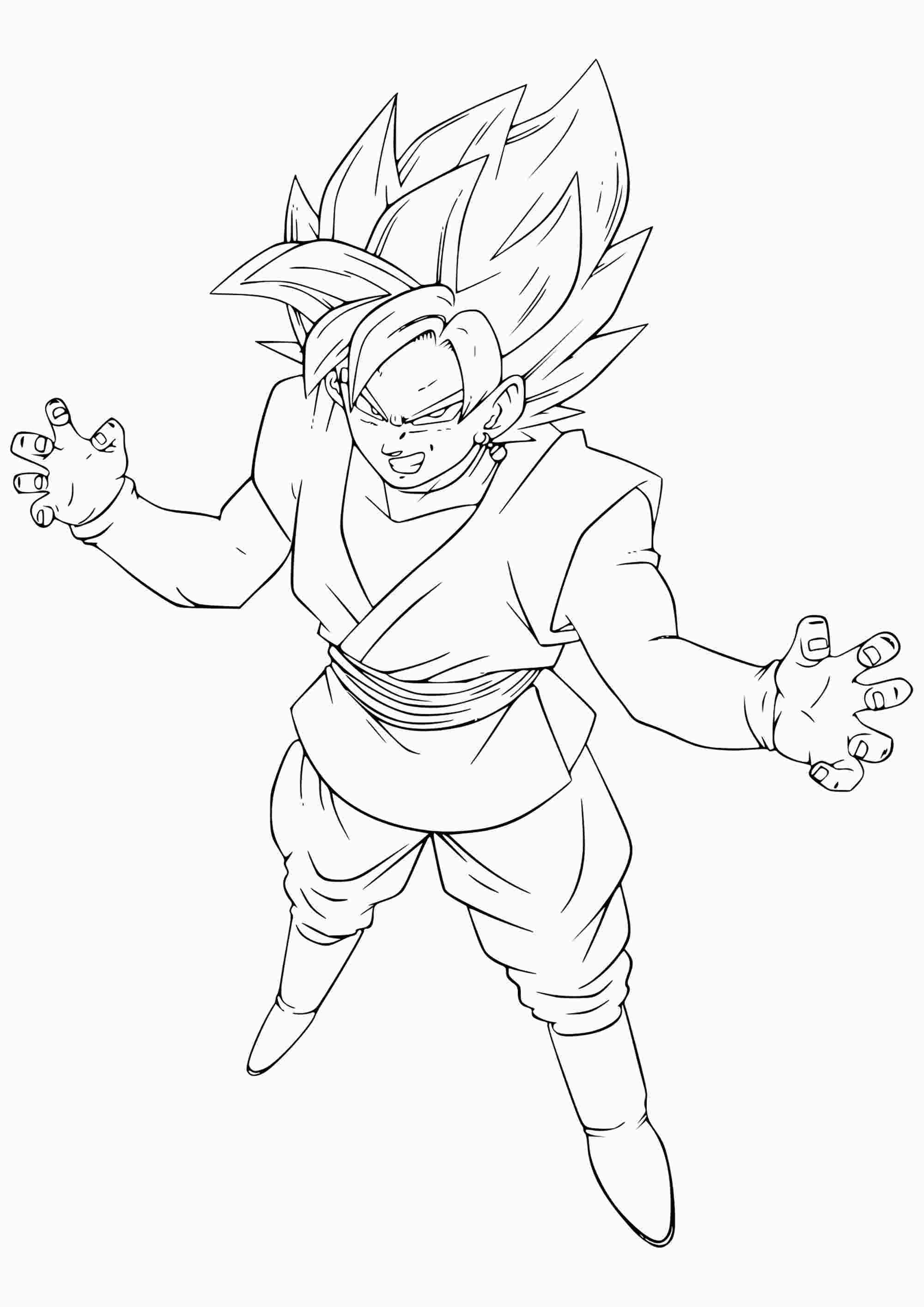 Goku Super Saiyan Coloring Pages Free Printable 114