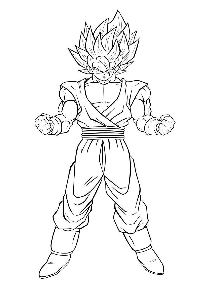 Goku Super Saiyan Coloring Pages Free Printable 120