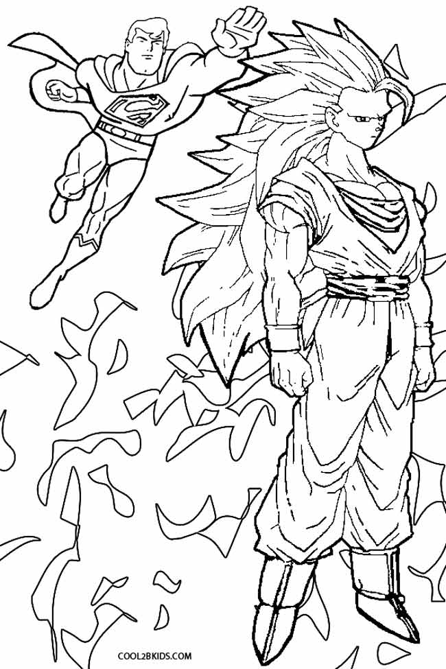 Goku Super Saiyan Coloring Pages Free Printable 123