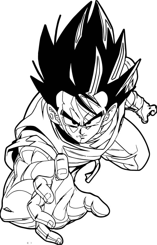 Goku Super Saiyan Coloring Pages Free Printable 125