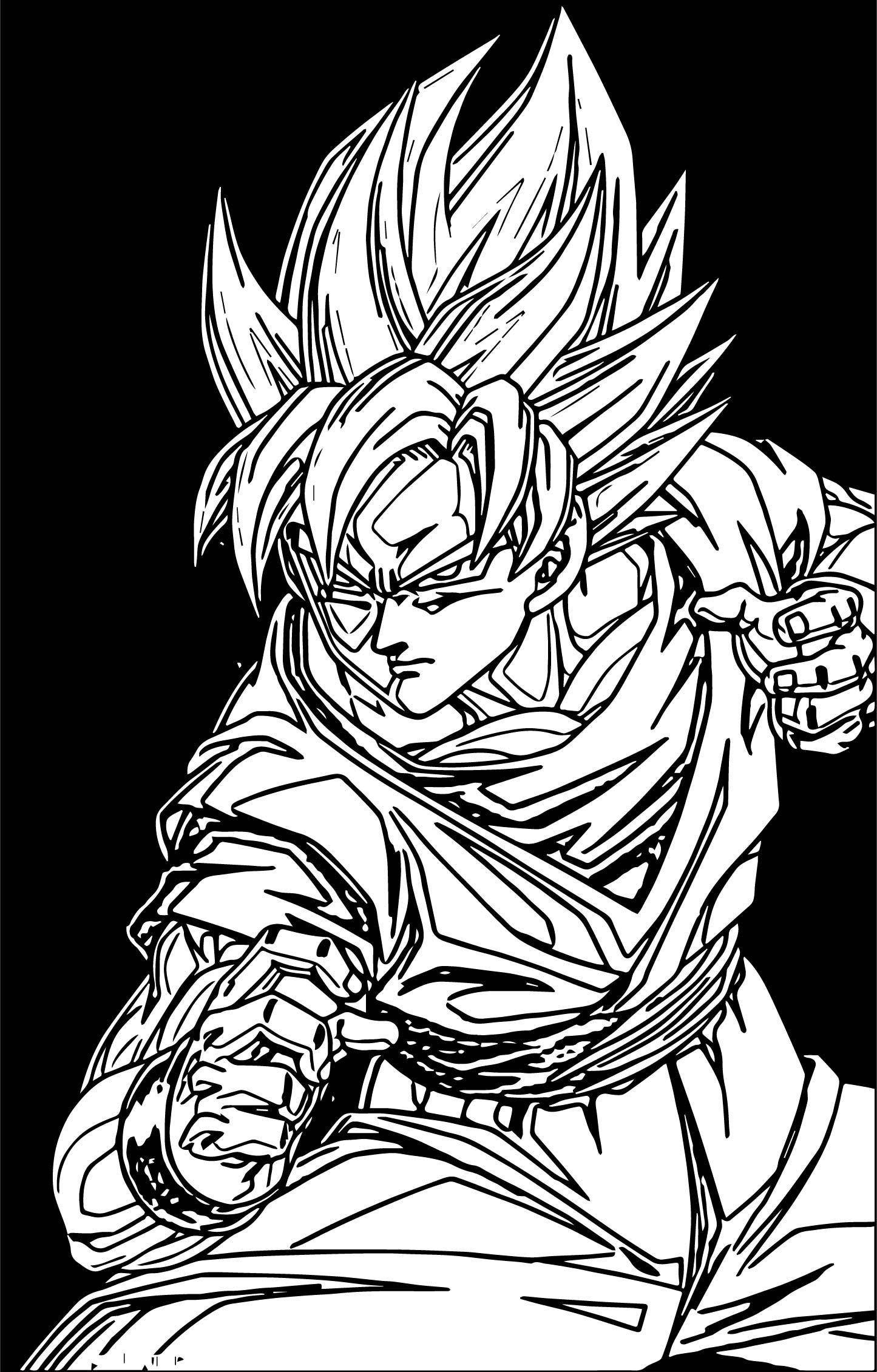 Goku Super Saiyan Coloring Pages Free Printable 127