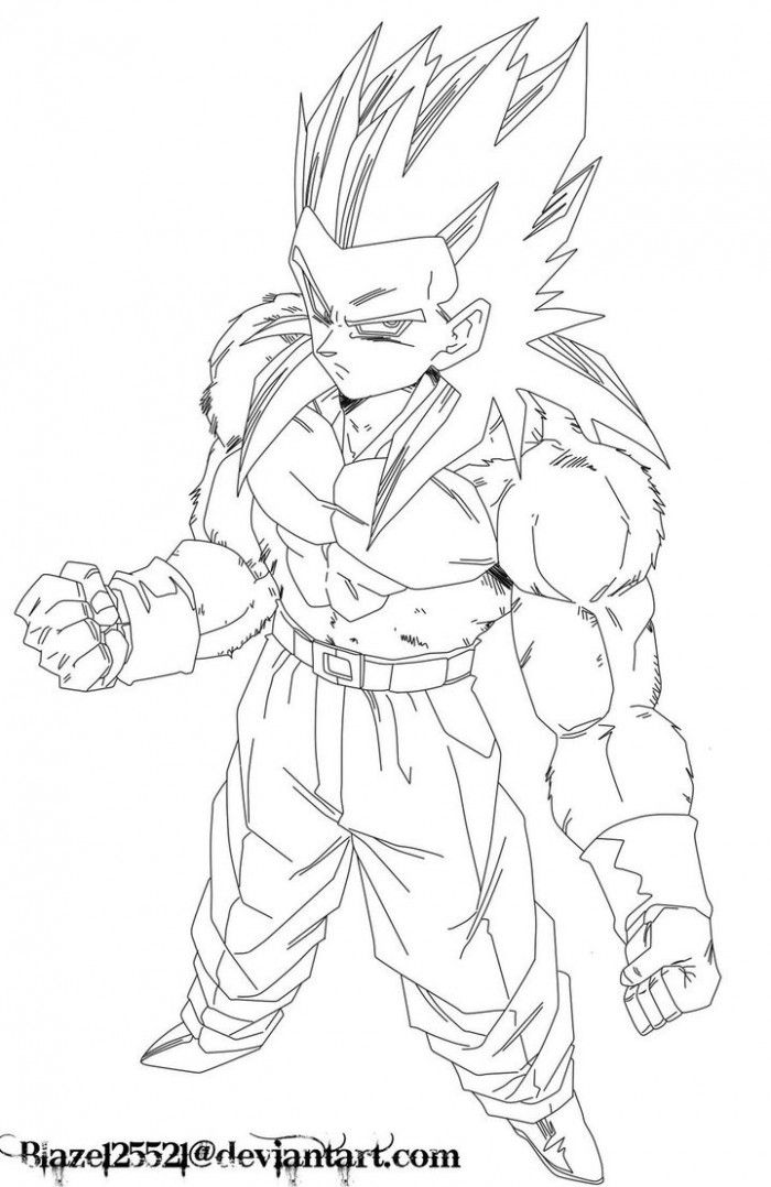 Goku Super Saiyan Coloring Pages Free Printable 128