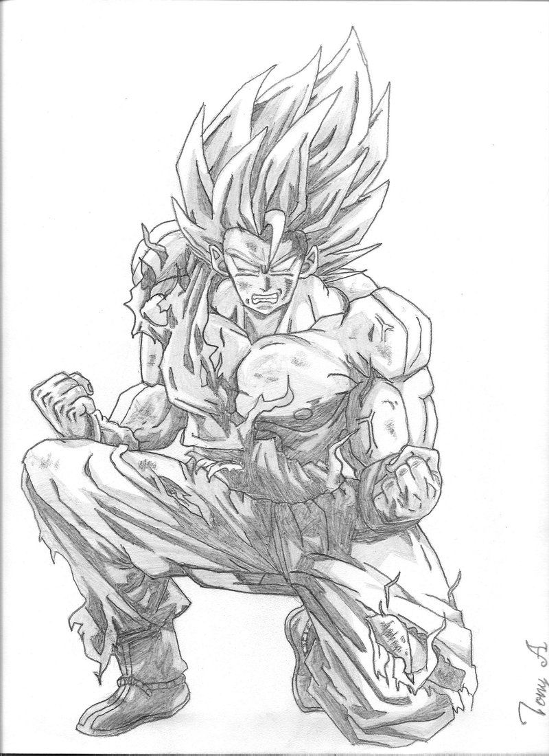 Goku Super Saiyan Coloring Pages Free Printable 129