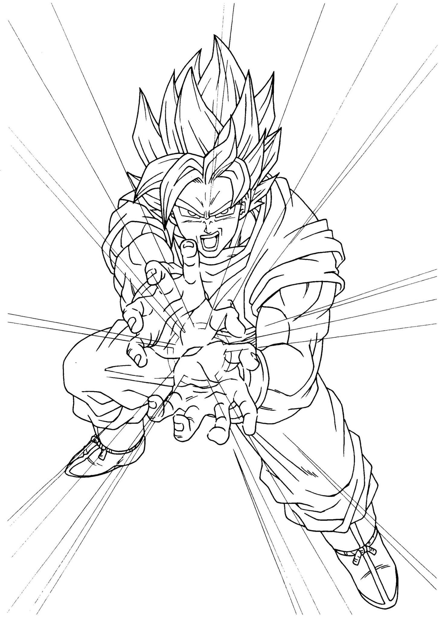 Goku Super Saiyan Coloring Pages Free Printable 131