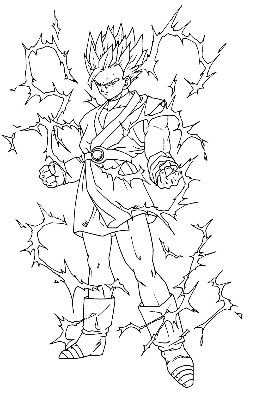 Goku Super Saiyan Coloring Pages Free Printable 132