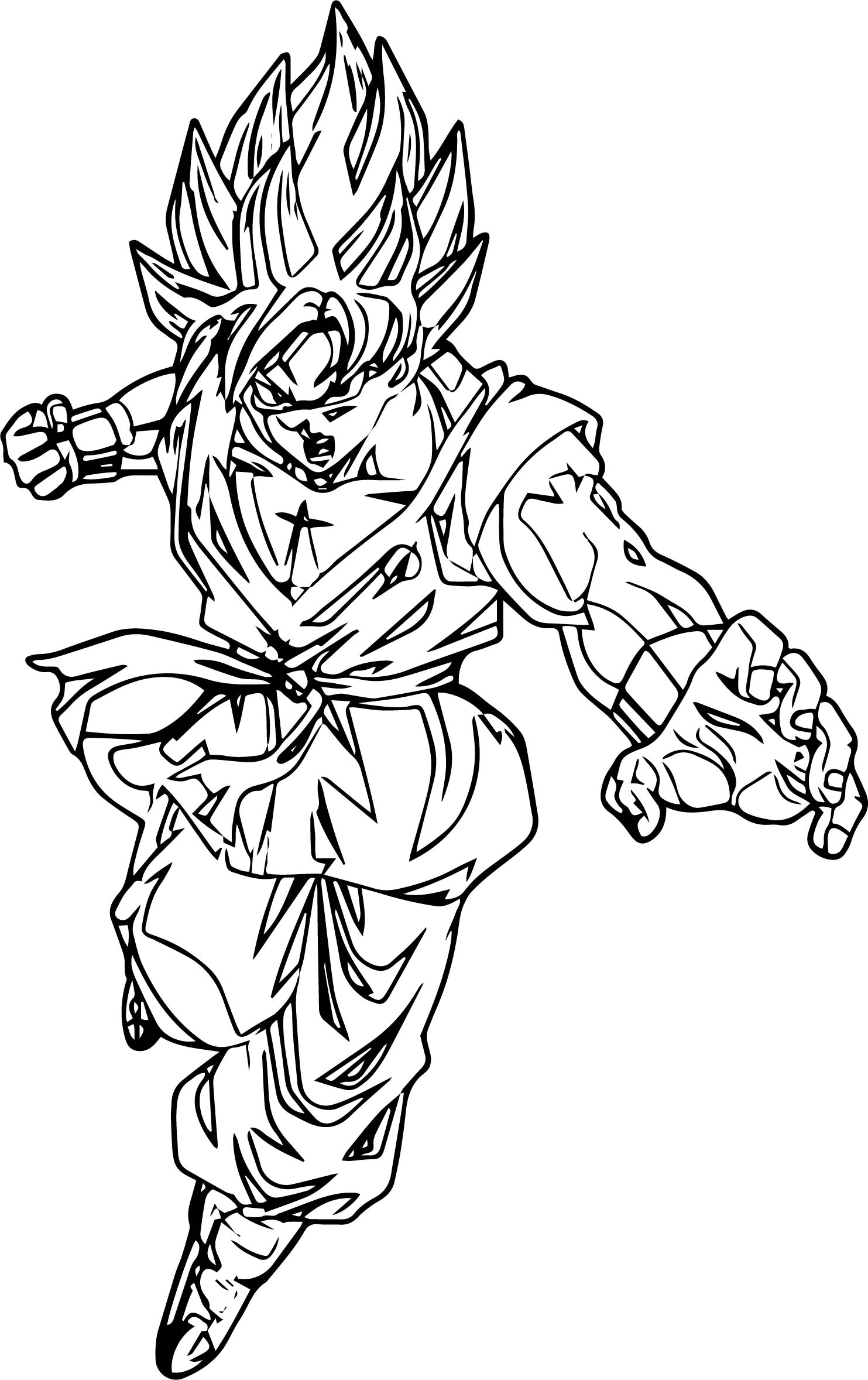 Goku Super Saiyan Coloring Pages Free Printable 133