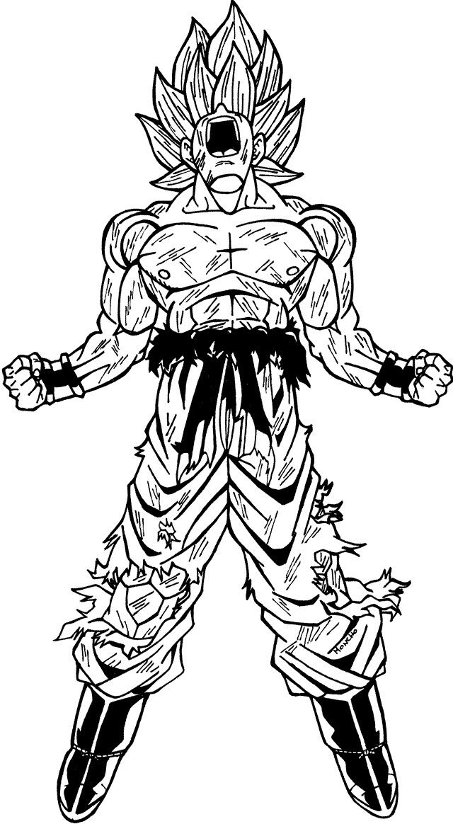 Goku Super Saiyan Coloring Pages Free Printable 134