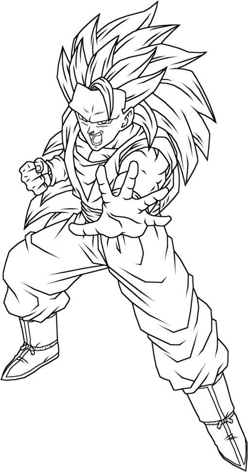 Goku Super Saiyan Coloring Pages Free Printable 137