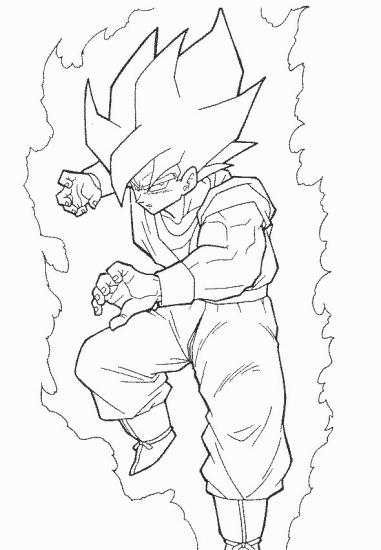 Goku Super Saiyan Coloring Pages Free Printable 148