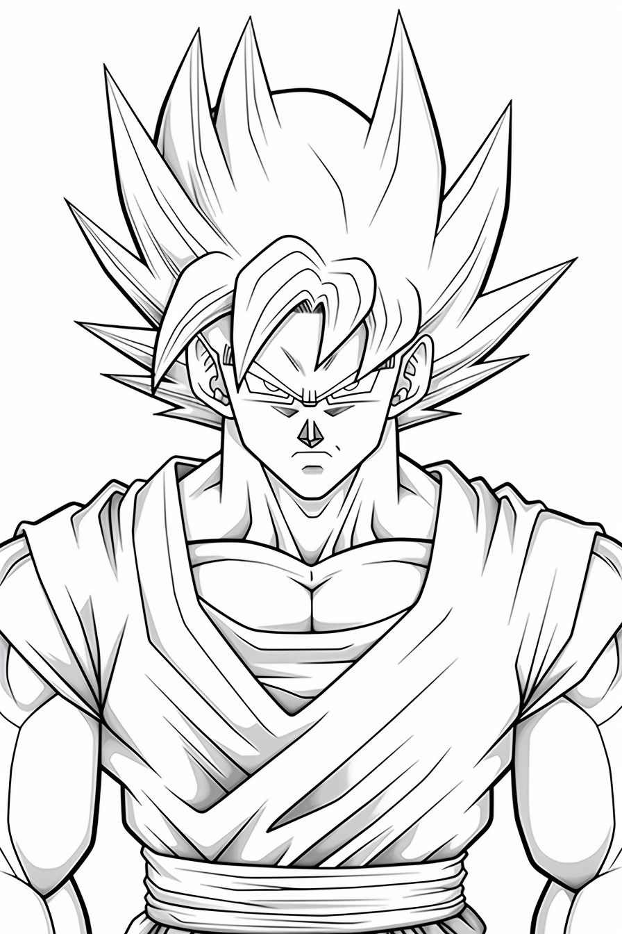 Goku Super Saiyan Coloring Pages Free Printable 149