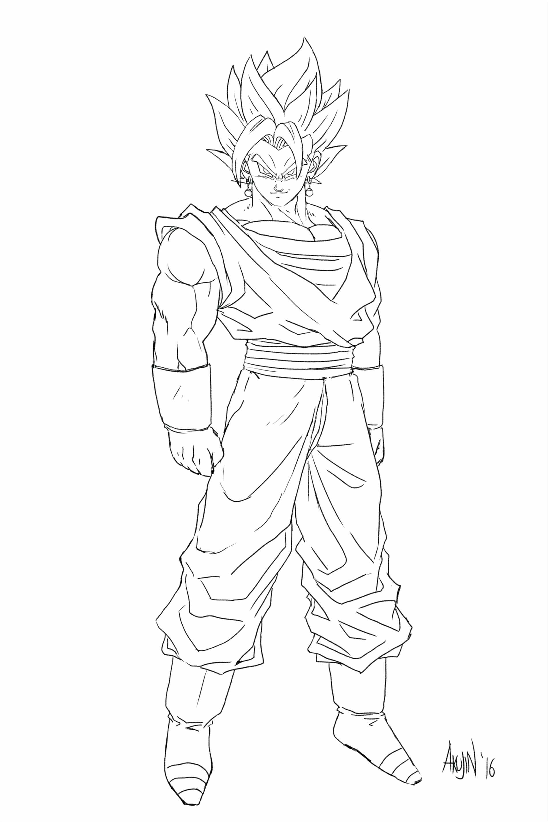 Goku Super Saiyan Coloring Pages Free Printable 159