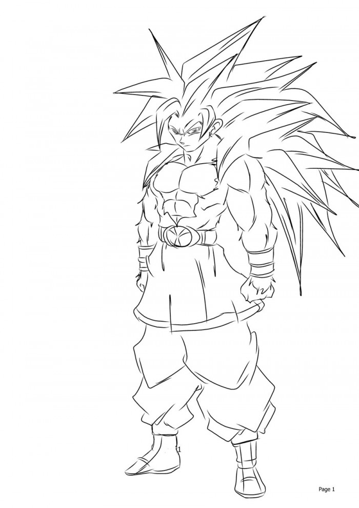 Goku Super Saiyan Coloring Pages Free Printable 160