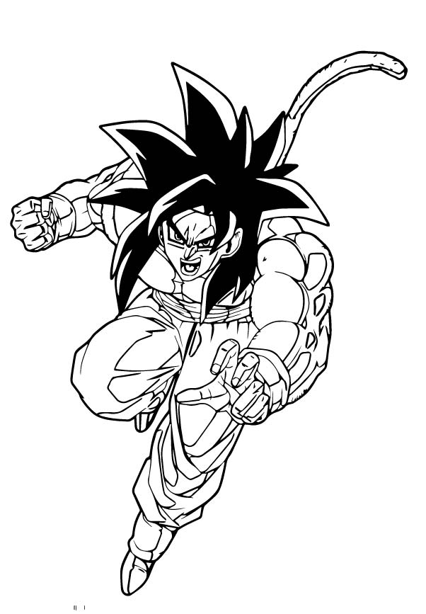 Goku Super Saiyan Coloring Pages Free Printable 164