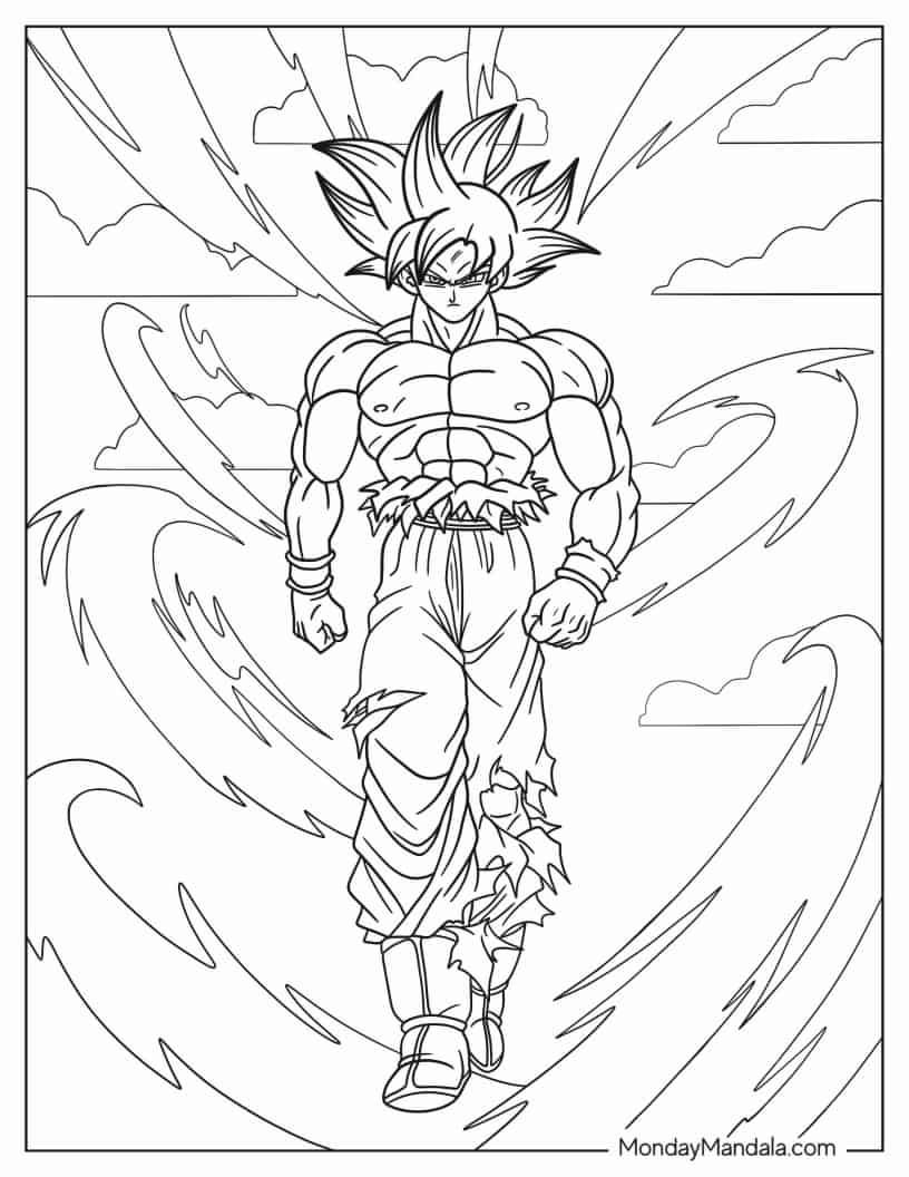 Goku Super Saiyan Coloring Pages Free Printable 19