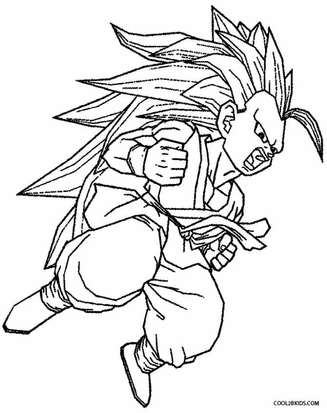 Goku Super Saiyan Coloring Pages Free Printable 22