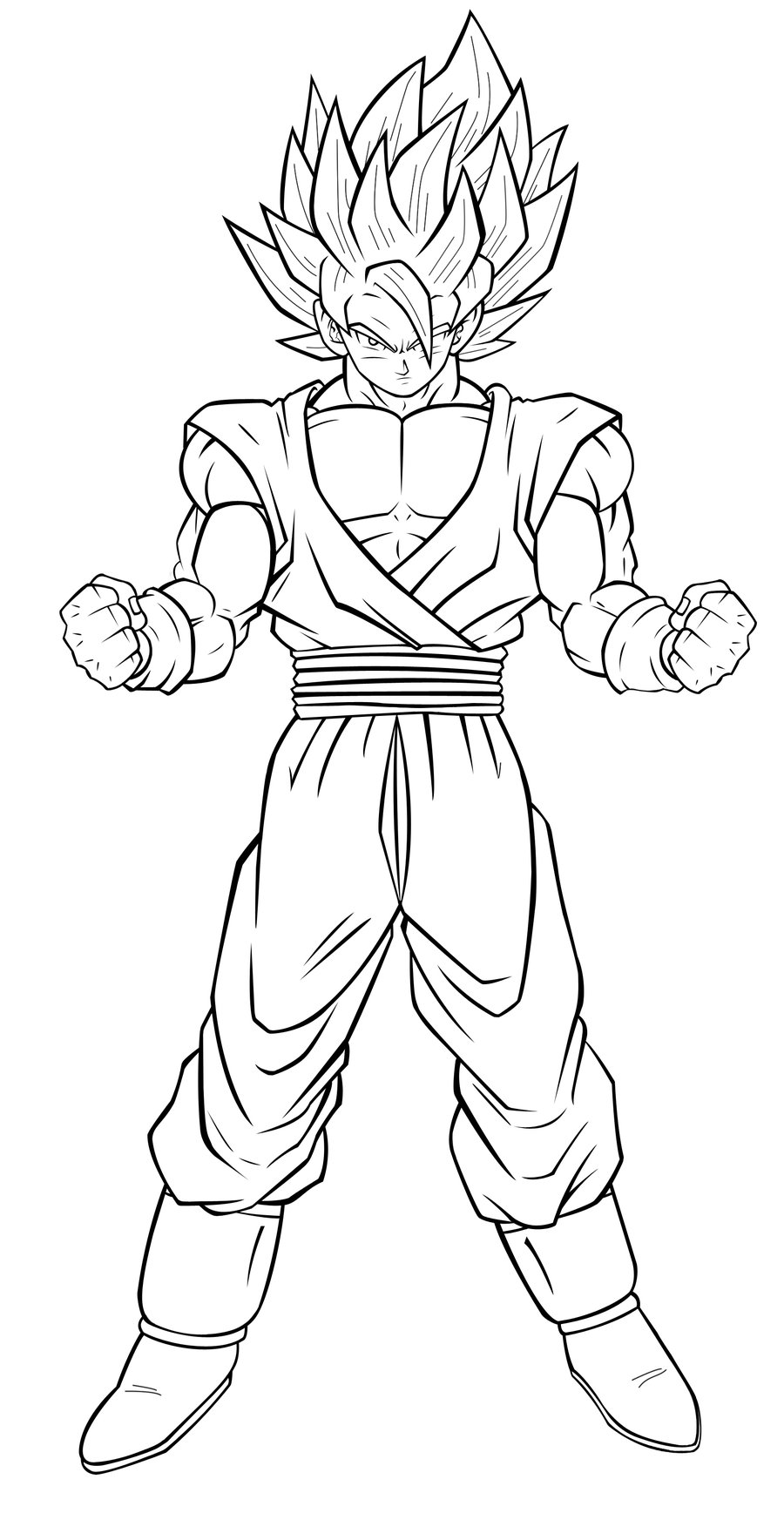 Goku Super Saiyan Coloring Pages Free Printable 24