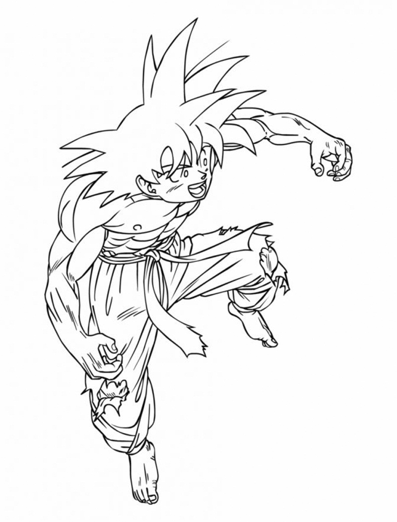 Goku Super Saiyan Coloring Pages Free Printable 26