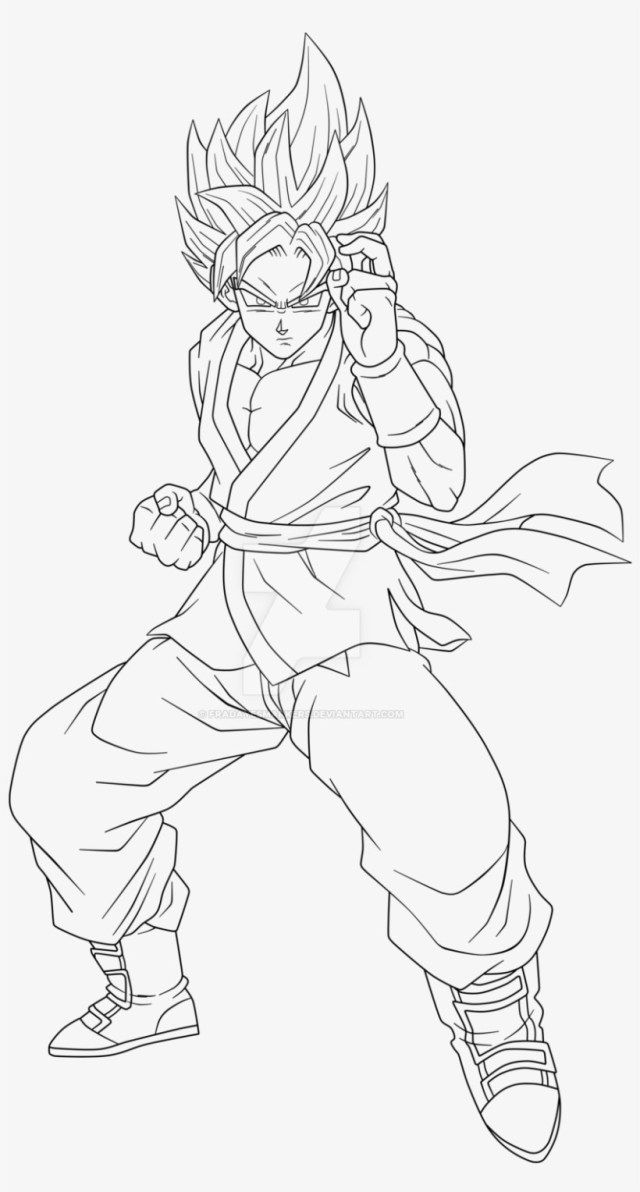 Goku Super Saiyan Coloring Pages Free Printable 27