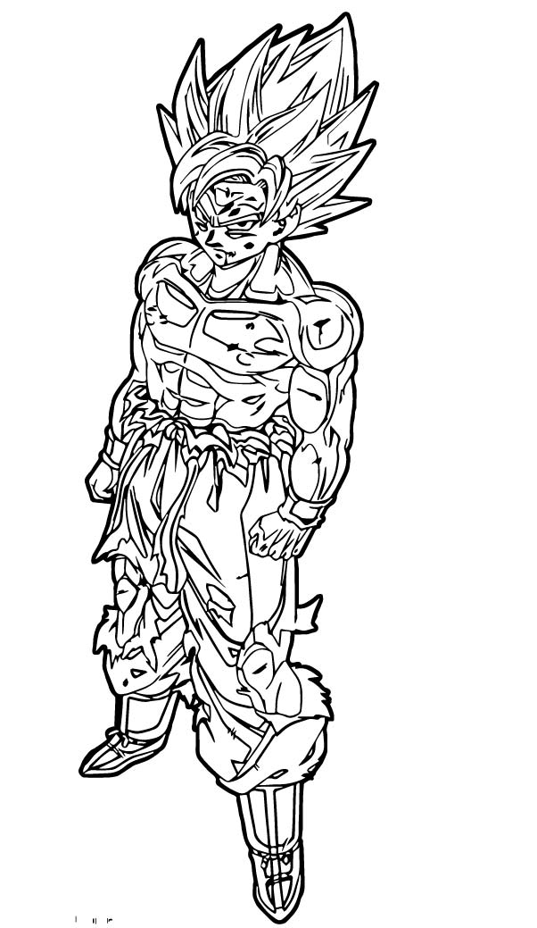 Goku Super Saiyan Coloring Pages Free Printable 30