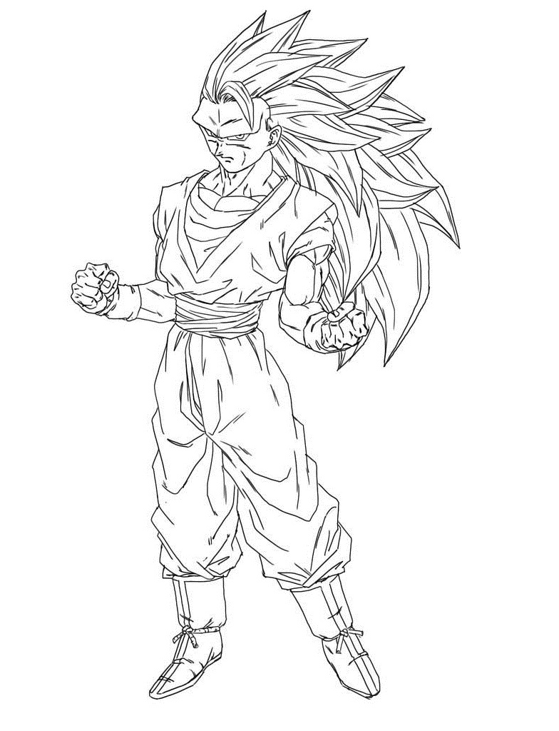 Goku Super Saiyan Coloring Pages Free Printable 35