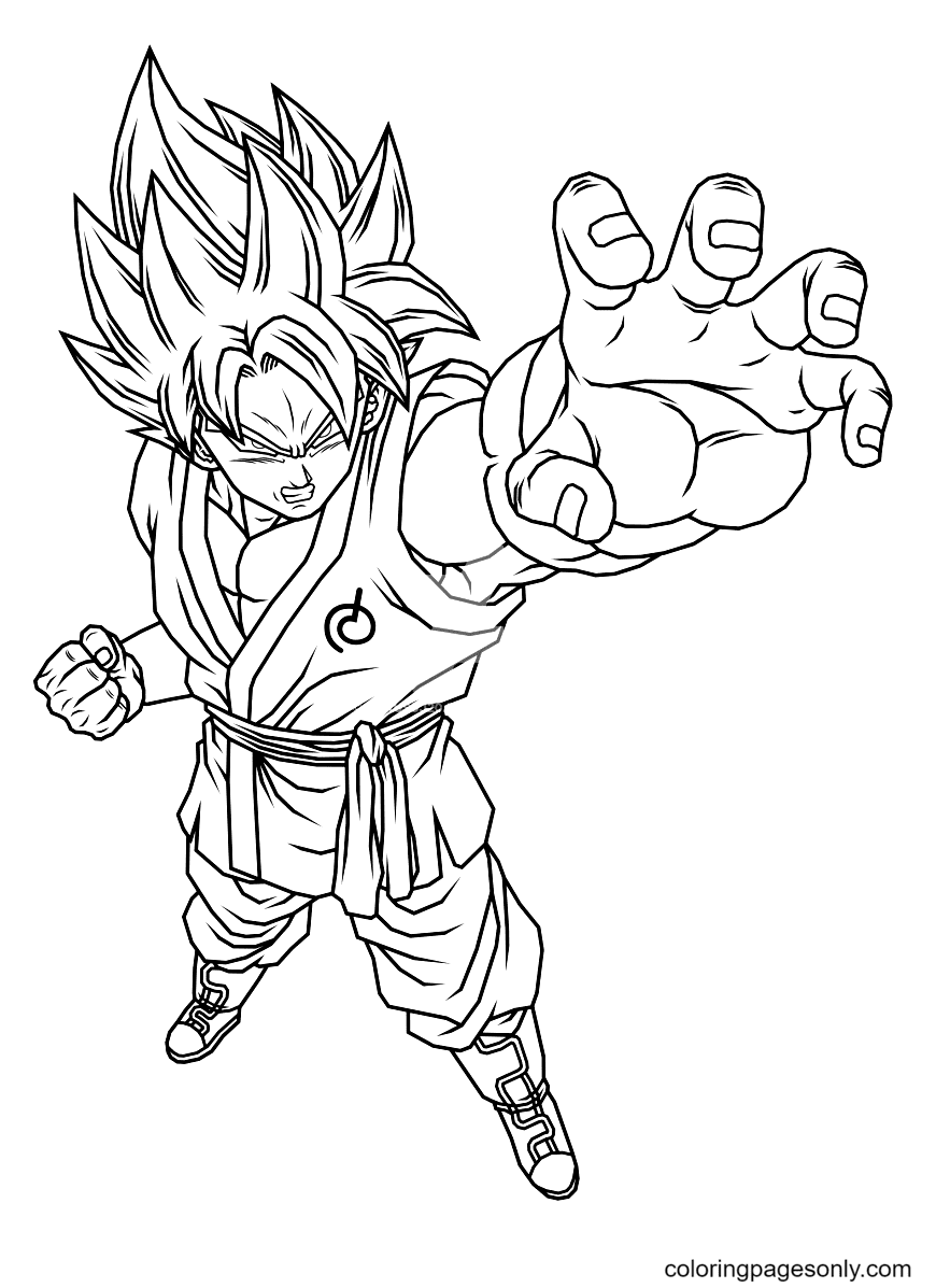 Goku Super Saiyan Coloring Pages Free Printable 37