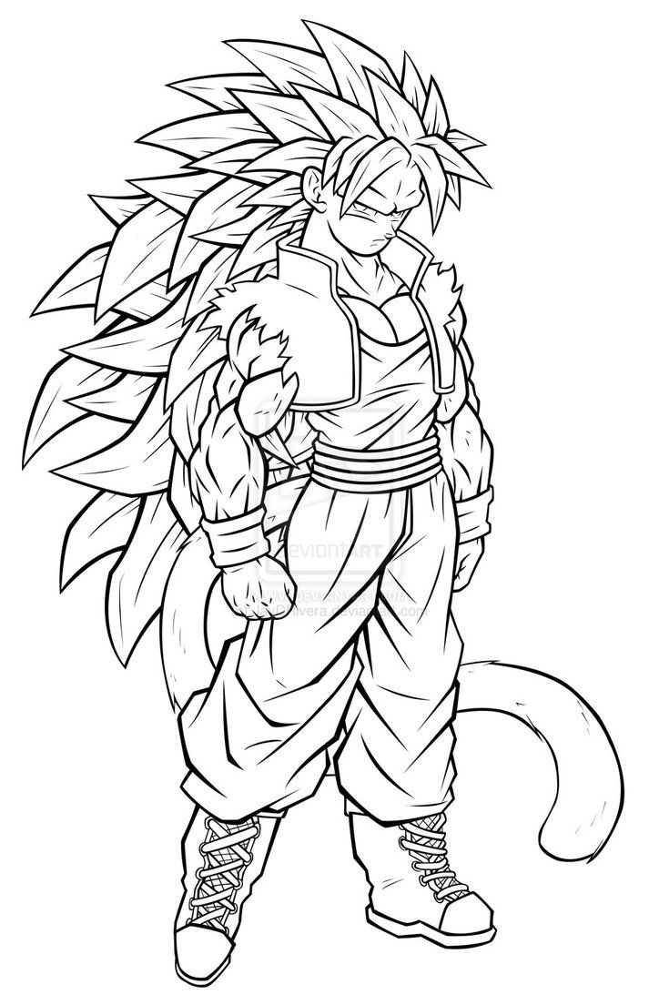 Goku Super Saiyan Coloring Pages Free Printable 38