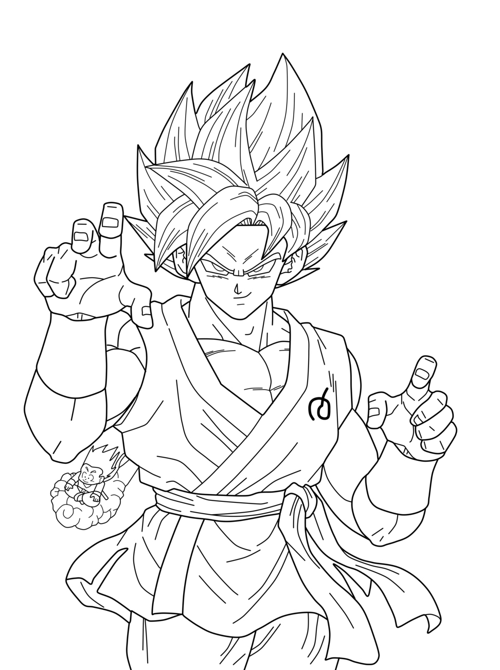 Goku Super Saiyan Coloring Pages Free Printable 43