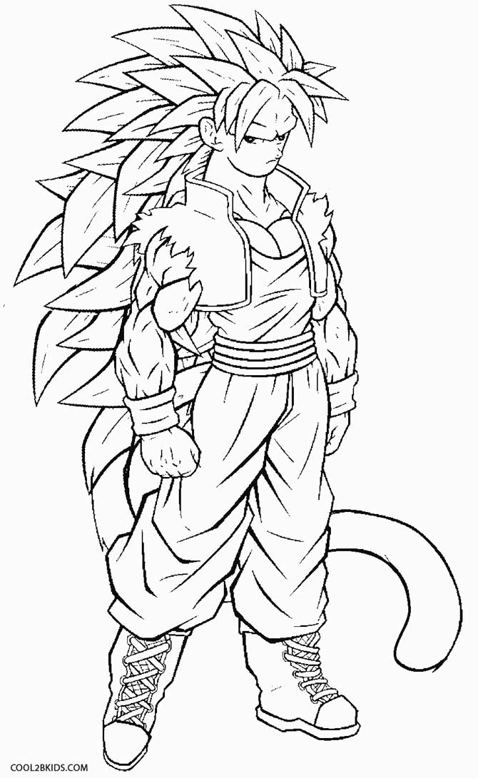 Goku Super Saiyan Coloring Pages Free Printable 45